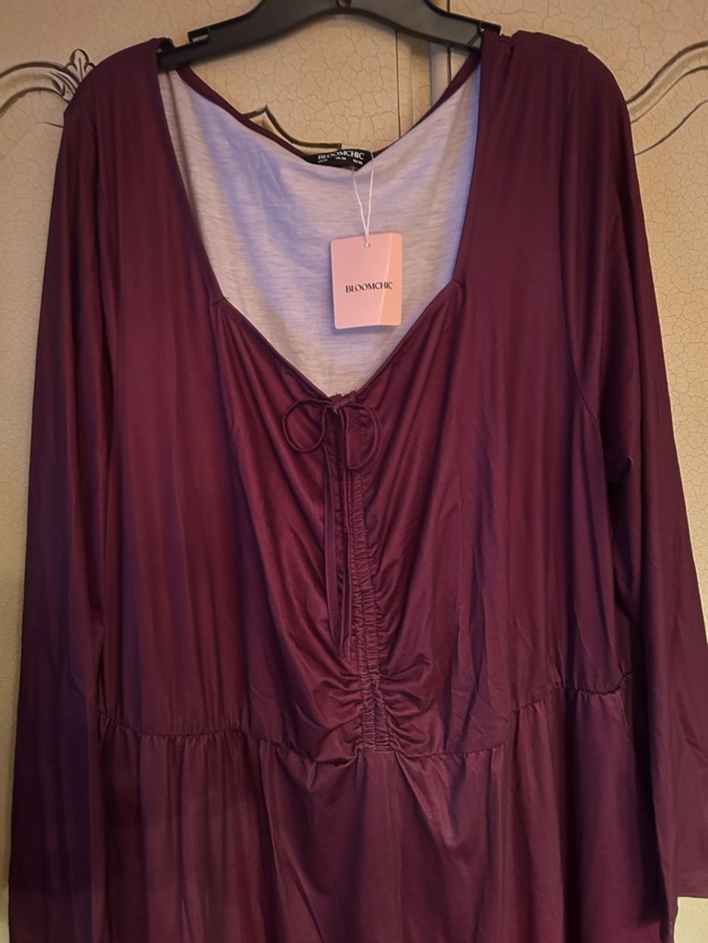 BloomChic Burgundy Ombre Long Sleeve Dress - Picture 9 of 10
